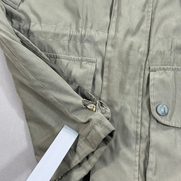 Vintage Nautica Field Jacket Men's Large Beige Full Zip Pockets Field Chore - Picture 8 of 11